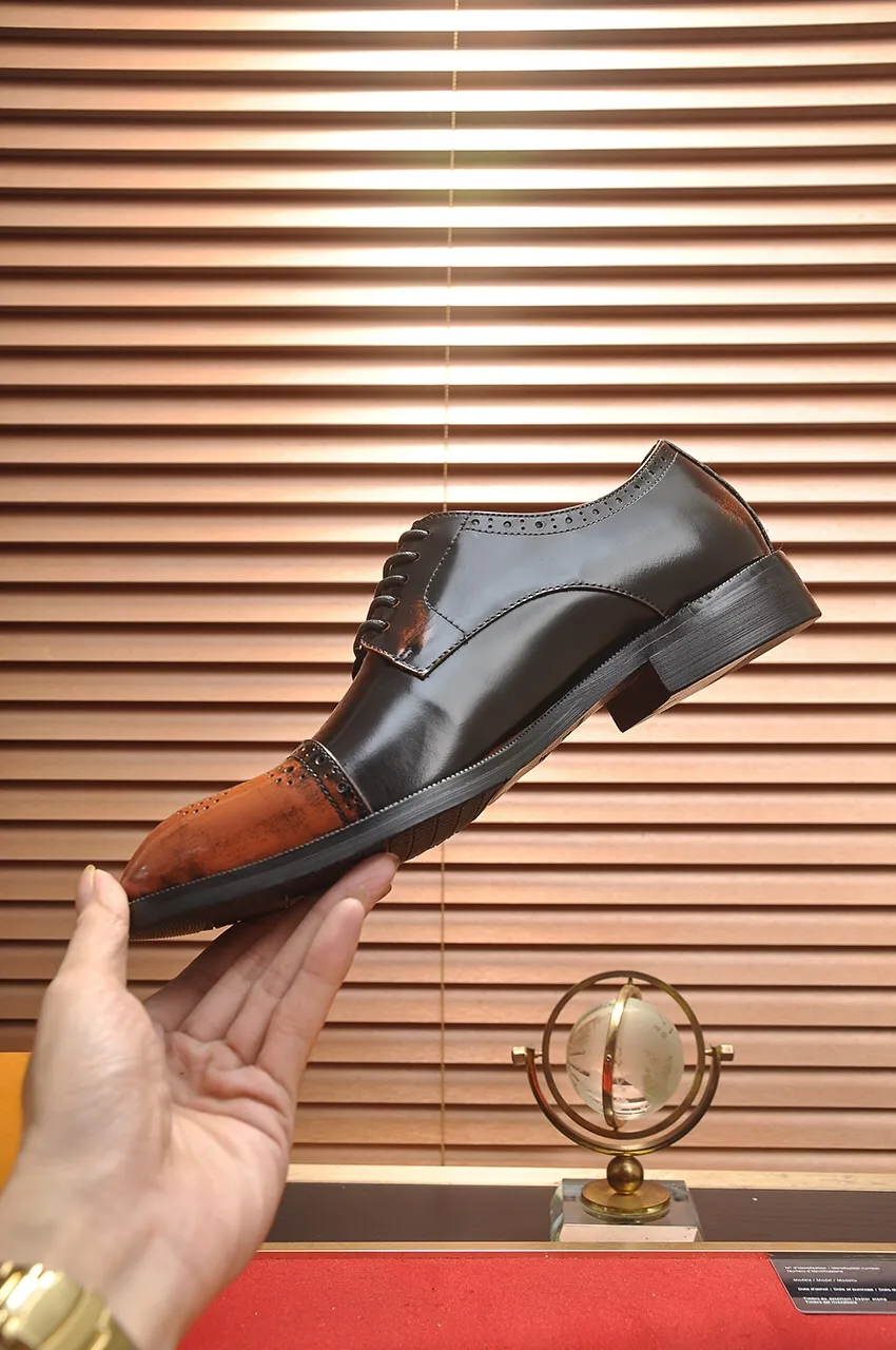 Men's shoes💰460💶【LOUIS VUITTON】(sheepskin lining) new cowhide LV formal shoes🎩🎩❗️🆘made one to one at the counter🎩original quality, imported cowhide upper➕full sheepskin lining➕original rubber outsole, {high quality visible}👣Size: 38-45 (45 custom-made)